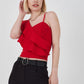 Women's Black One Shoulder Patterned Blouse