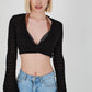 Ajour Bolero Blouse - Black