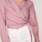 CREPE - Wrap Blouse - Pink