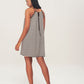 Dark Brown Striped Halter Neck Dress