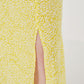 Yellow Patterned Skirt - White