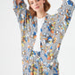 MUNI MUNI - Printed Kimono Top - ecru blue
