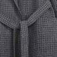 Hooded Washed Waffle Cotton Bathrobe - Grey