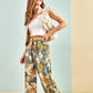 Multi-patterned Elastic Waist Pant - Mint Green