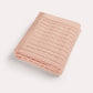 Braid Cable Knitted 100% Cotton Blanket - Pink - Ocoza