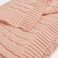 Braid Cable Knitted 100% Cotton Blanket - Pink - Ocoza
