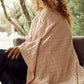Braid Cable Knitted 100% Cotton Blanket - Pink