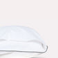 Classic Percale - Fitted Sheet Set- White with Anthracite Piped Edge