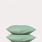 Classic Percale - Core Bedding Set - Jade Green with White Piped Edge