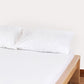 Sateen Stripe Flat Sheet - White