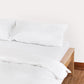 Sateen Stripe Flat Sheet - White