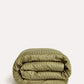 Sateen Stripe - Duvet Cover Set - Oil Green