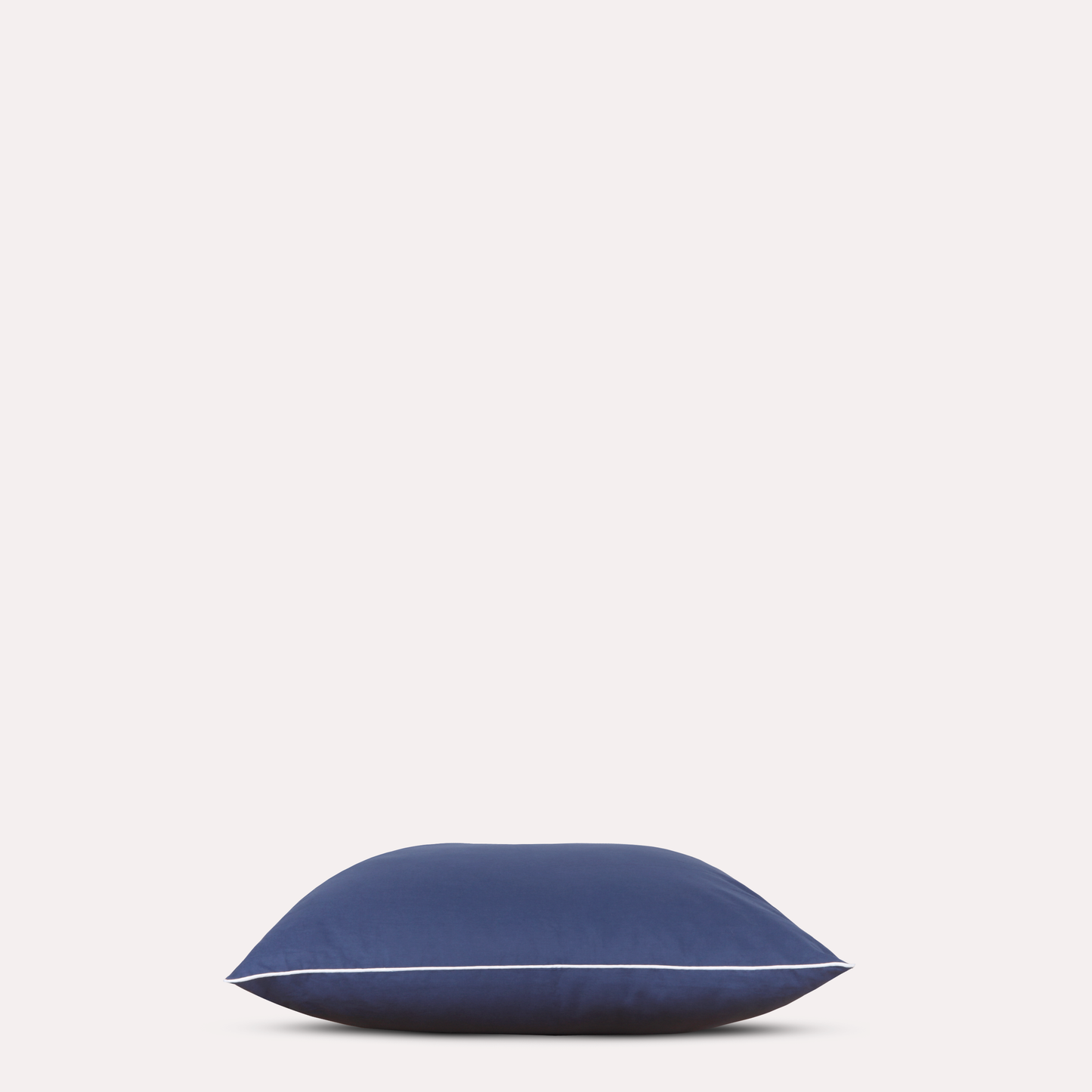 Classic Percale - Duvet Cover Set- Navy Blue with White Piped Edge