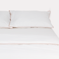Classic Percale Pillowcase 2pcs- White with Peach Pipe Edge