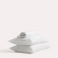 Sateen Stripe Flat Sheet Set - White - Ocoza