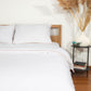 Classic Percale Pillowcase 2pcs- White with Peach Pipe Edge